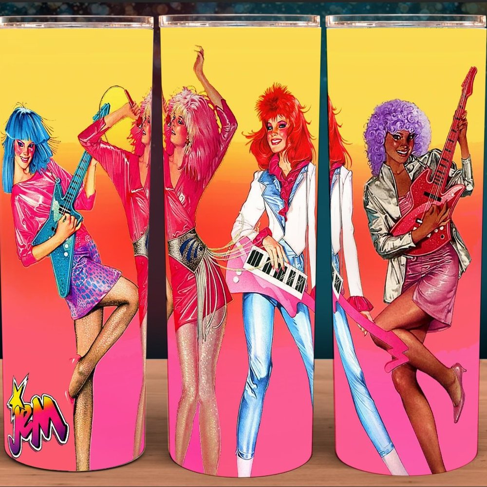 Jem and the Holograms 80s Truly Outrageous Classic Cartoon Tumbler 20oz